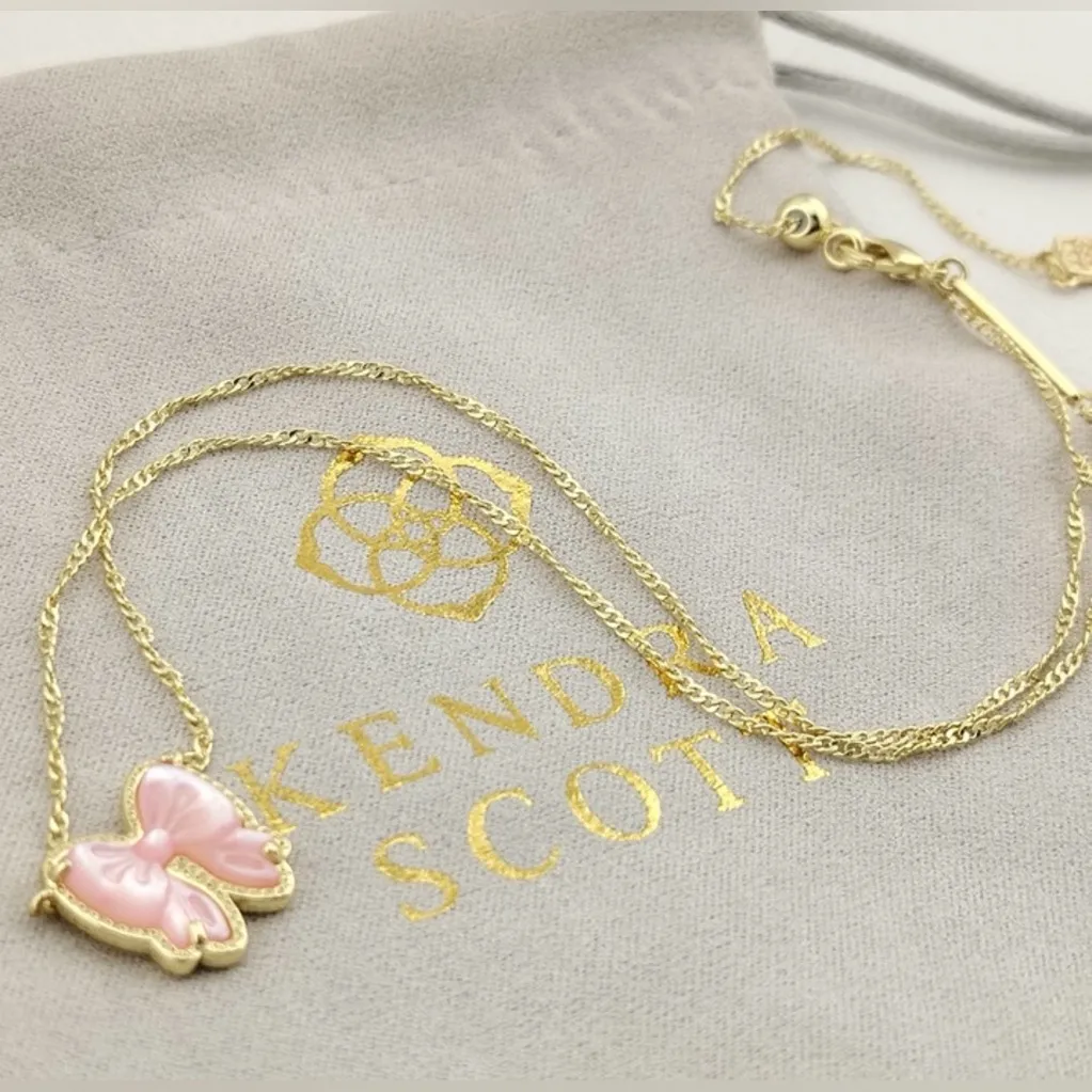 Kendra Scott Haley Bow Gold Short Pendant Necklace - Image 5