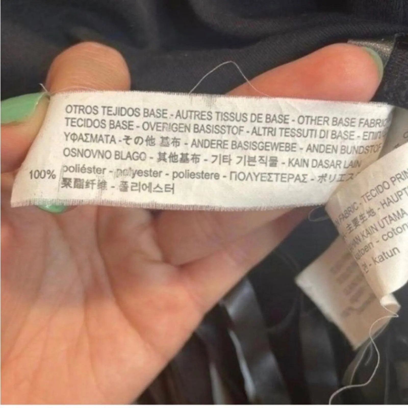 Zara Trafaluc Black London Graphic Cropped Shirt Mixed Media Pleather Fringe - Image 8