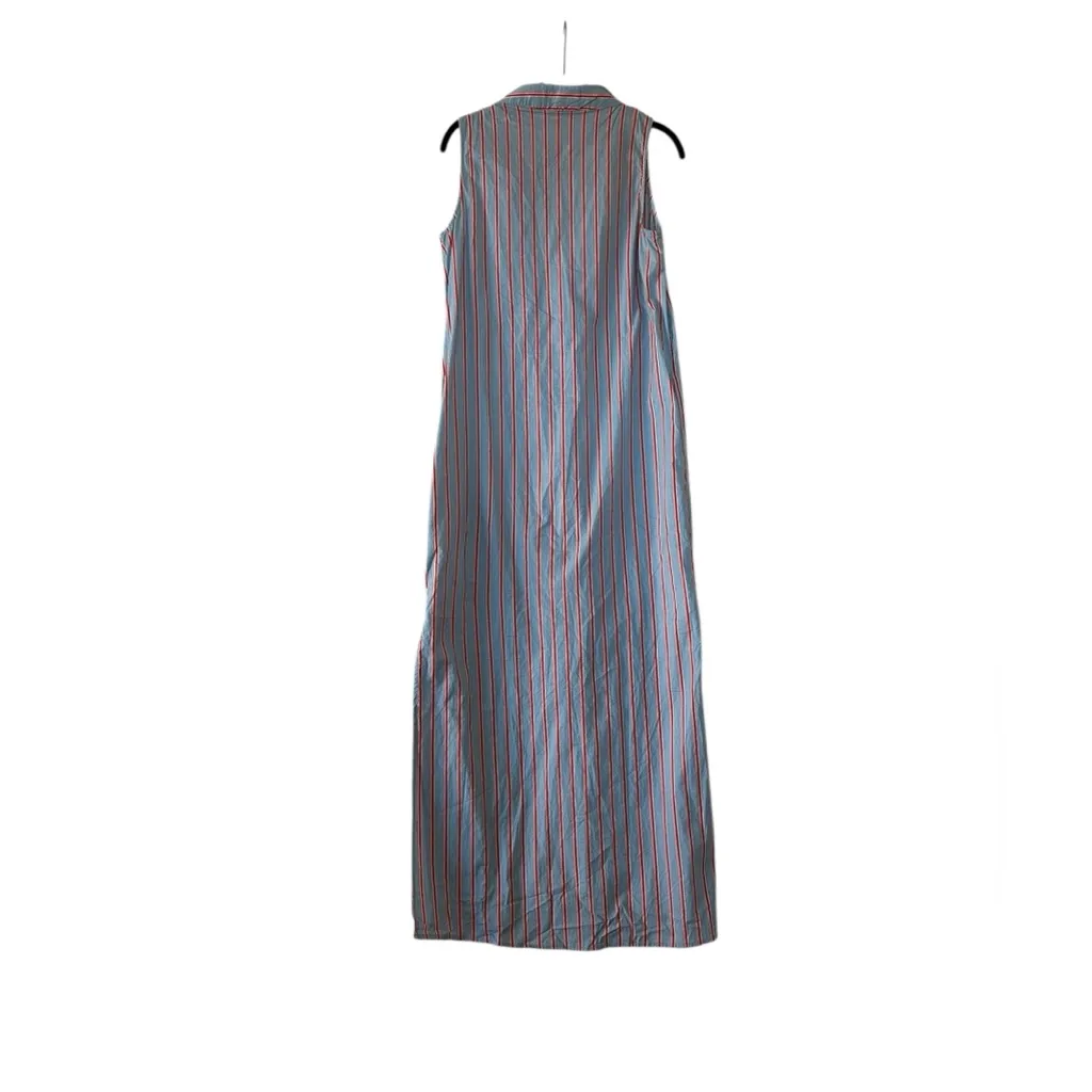 TUCKERNUCK Pomander Place Maxi Shirt Dress Size XS Minimalist Preppy Blue - Image 10