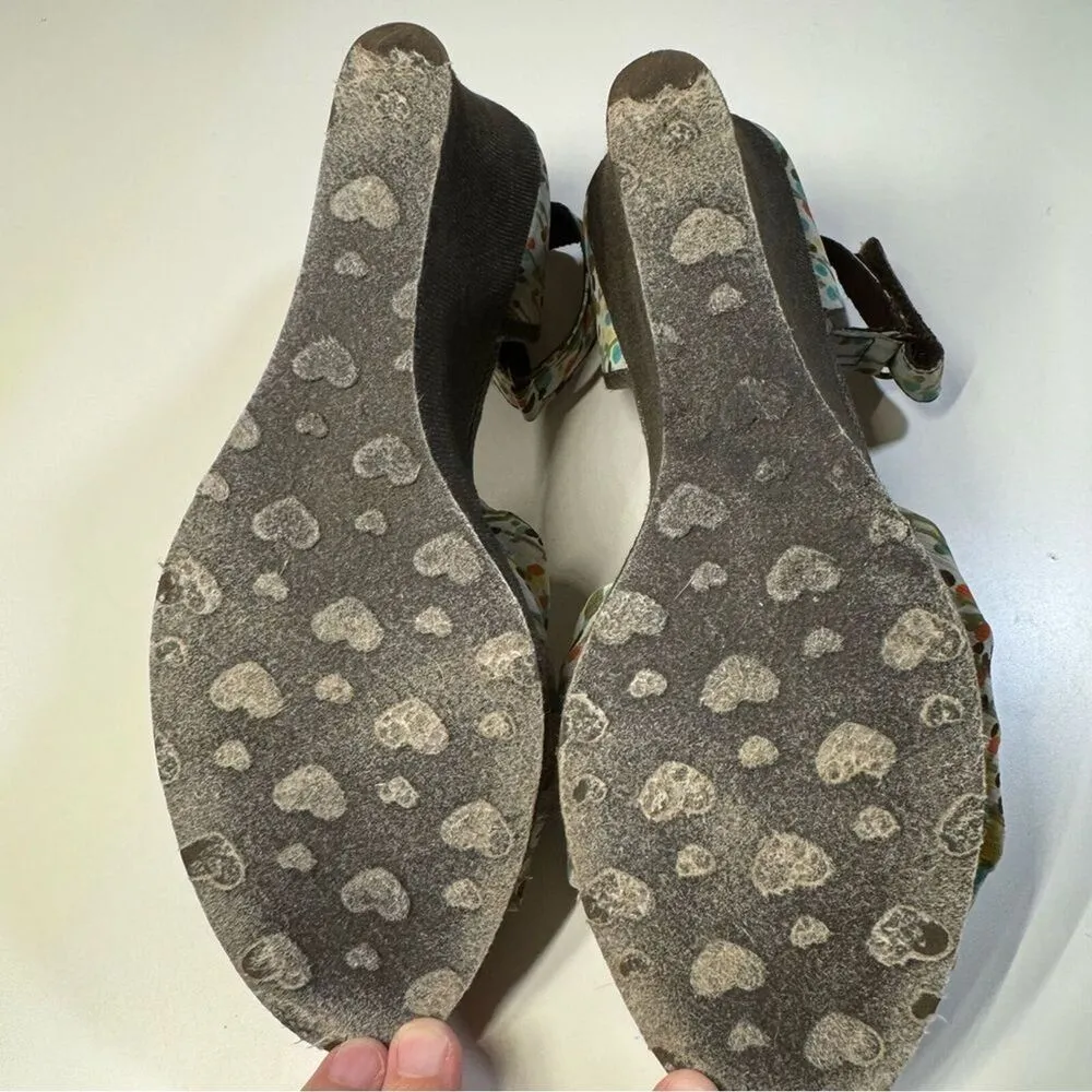 Rocket Dog Wedge Heel Size 7.5 Open Toe Multi-Color Polka Dots Ankle Strap - Image 7