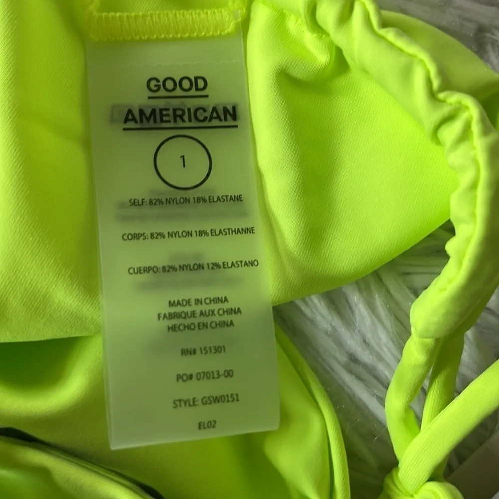 New Good American tiny ties Women’s bikini bottom Electric lime002 size Small - Image 4