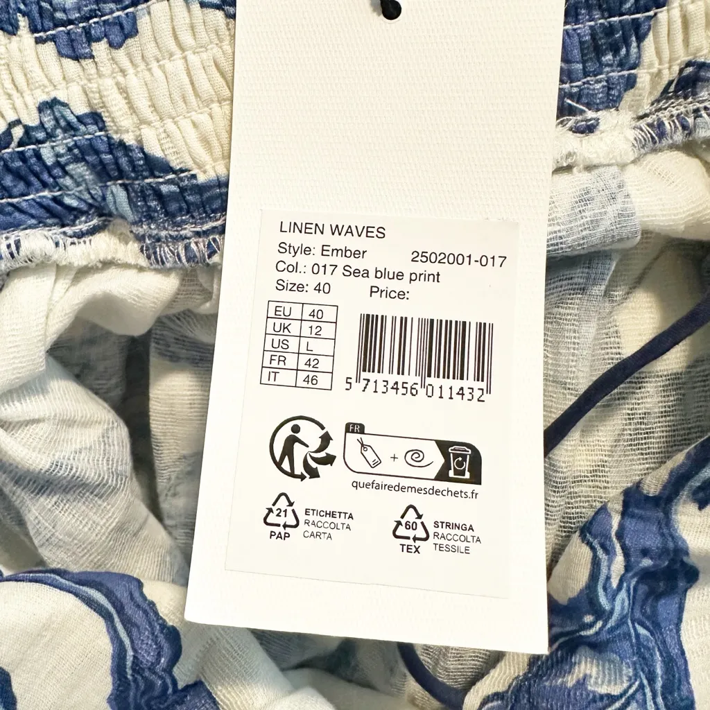 Hofmann Copenhagen Ember Blue Linen Midi Dress EU 40 / US L NWT Size L - Image 9