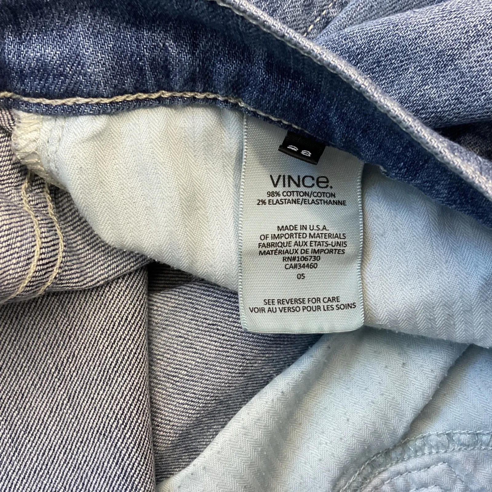 Vince Mason Relaxed Rolled Women's Jeans Size 28 Blue Distressed Denim - Image 6