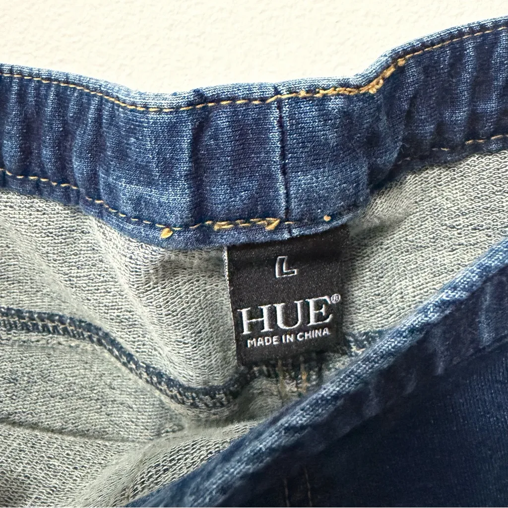 Hue Blue Skinny Jean Stretchy Jeggings Size L - Image 5