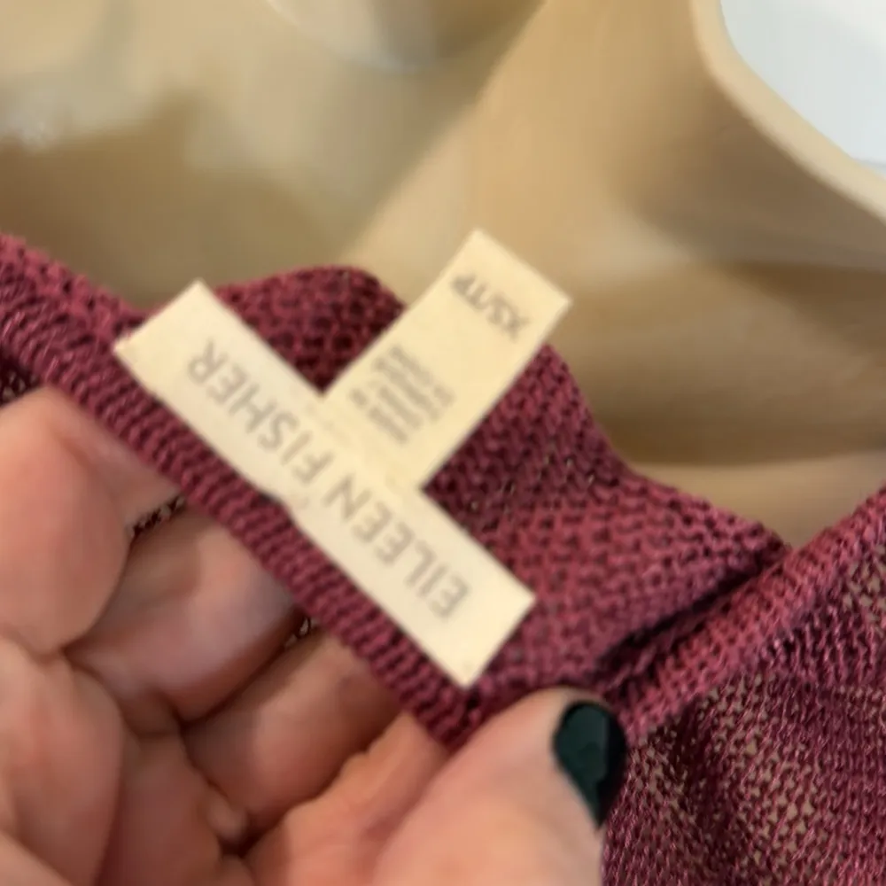 Eileen Fisher Linen Stretch Scoop Neck Short Sleeve Tunic Sweater XS - Image 10