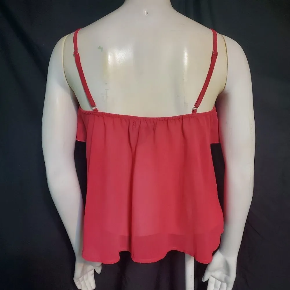 About A Girl Cranberry Ruffle Tank Top (S) - Image 4
