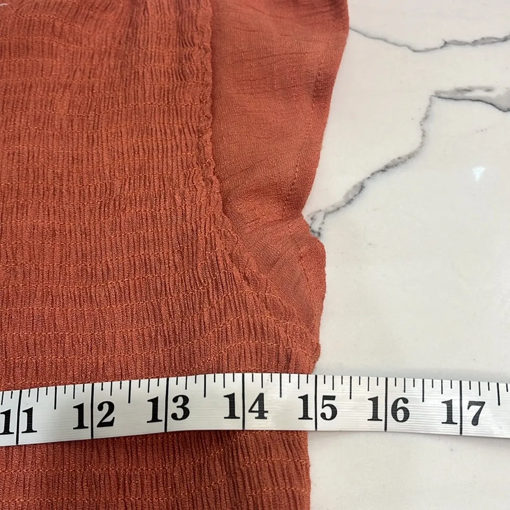 By the River flutter sleeve smocked midi dress Orange Size L - Image 7