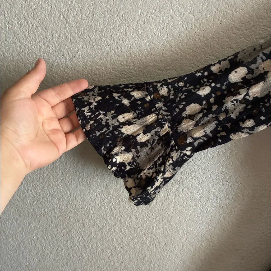 Free People All The Right Ruffles Monochrome Patterned Romper S - Image 5