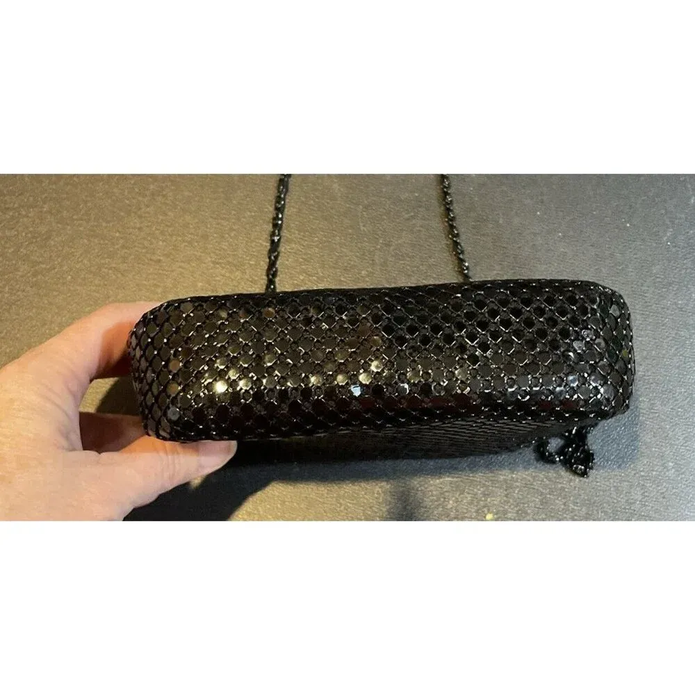 Black Metal Mesh Handbag Chain Strap Evening Bag Party Disco 90S Y2K‎ VTG - Image 2