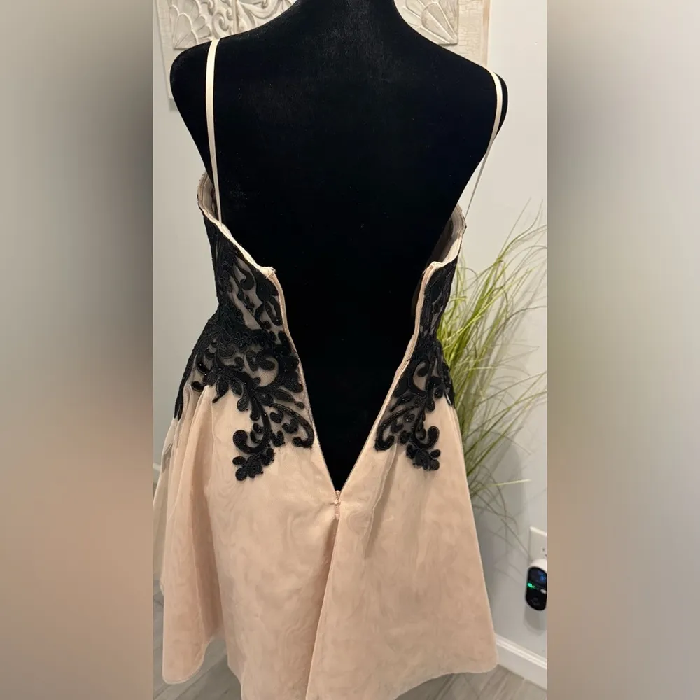 Elegant Black Lace Overlay Dress - Image 5