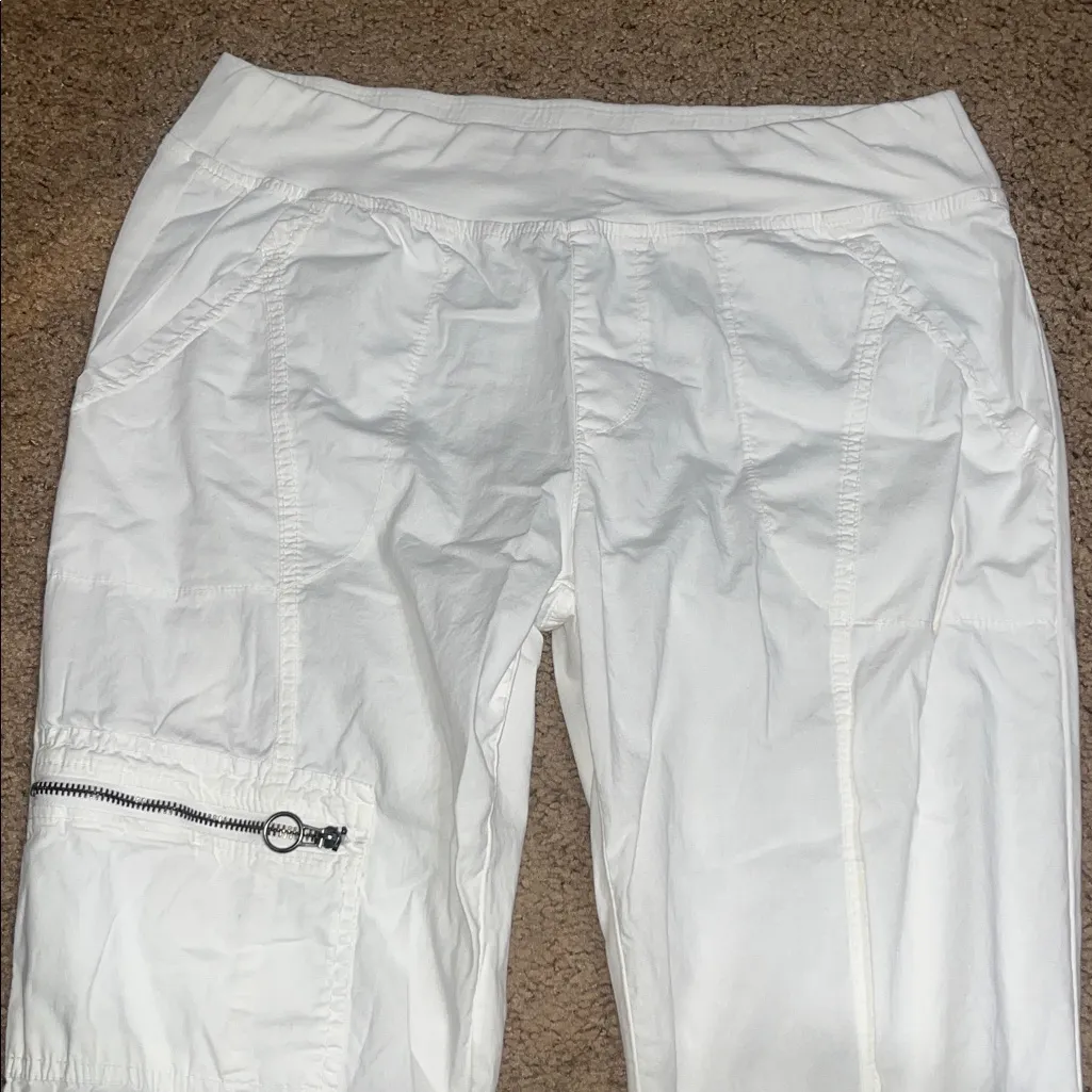 XCVI Wearables Malanda Ruched Pant Cotton Poplin Stretch Jersey White Medium - Image 4