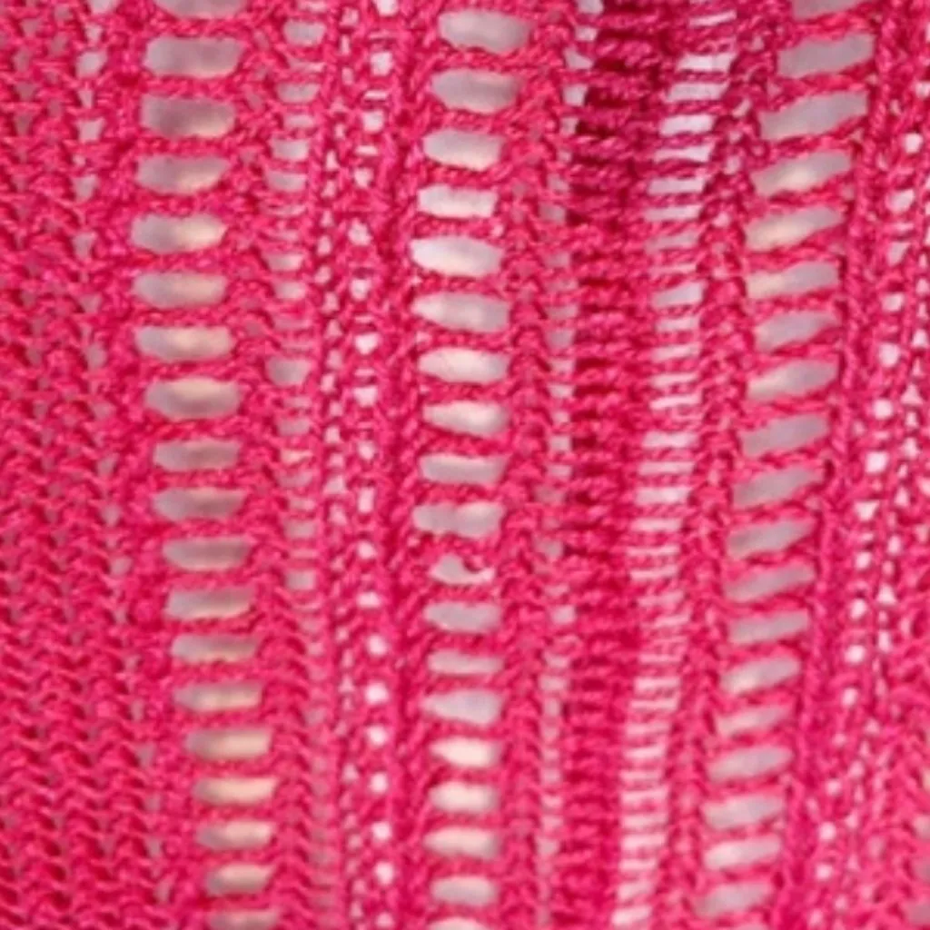 Eileen Fisher 100% Linen Knit Cardigan L Hot Pink Open Weave Lightweight Spring - Image 4