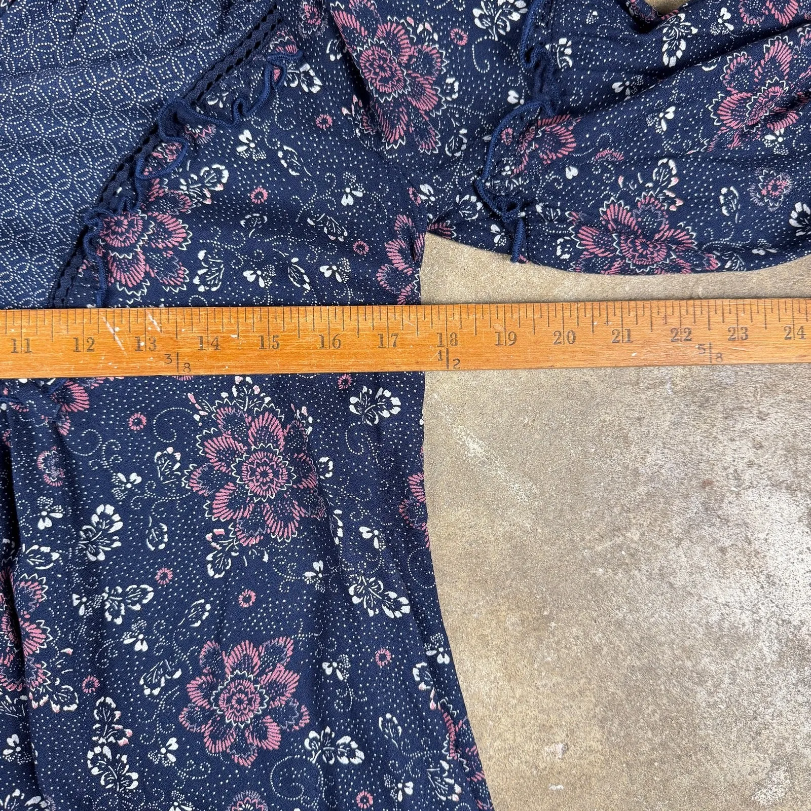 Nordstrom HINGE Boho Floral Mini Dress Cottagecore Peasant‎ Style XS - Image 8