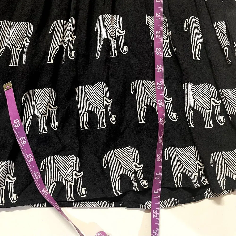 TopShop Black Elephant Print Bar Back Mini Dress Size 2 EUC - Image 9