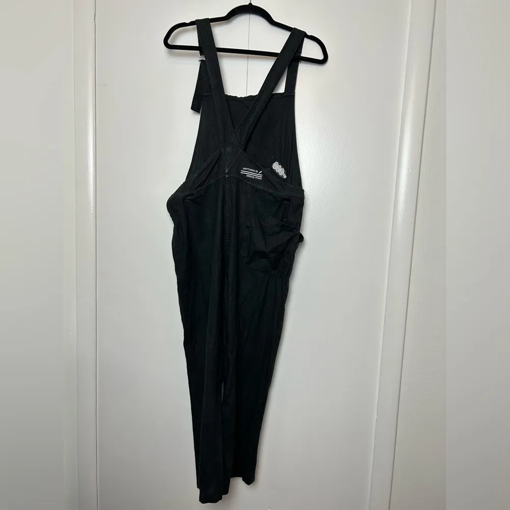 Lily Ashwell Linen Overalls Jumpsuit Slim Leg Black Size L - Image 5