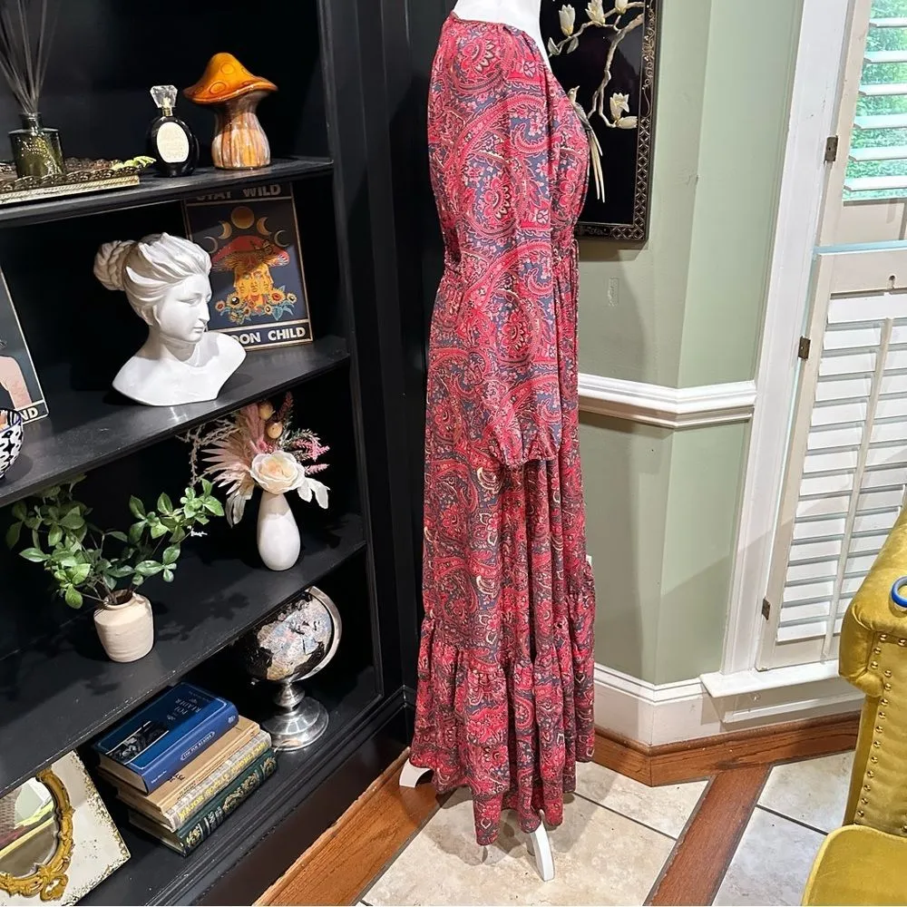 Anthropologies Chaudry  Boho Paisley Smocked Waist Maxi Dress - Size Small - Image 6
