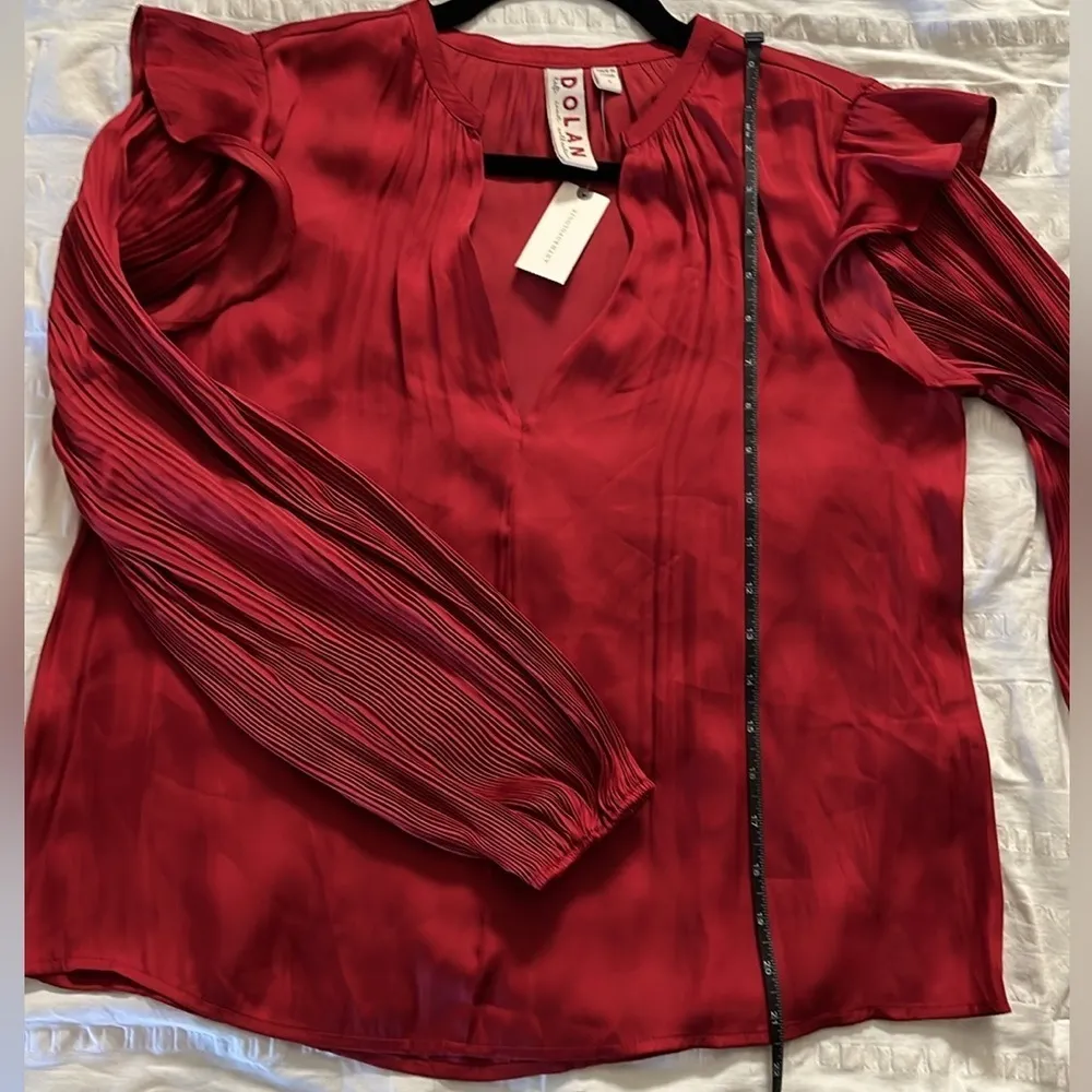 Anthropologie Dolan Burgundy Red Sloane Blouse NWT Size Small - Image 9