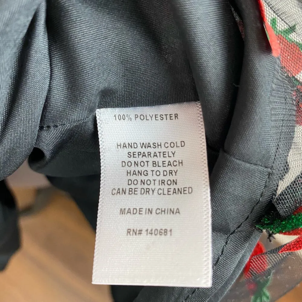 Unique Vintage Black & Glitter Strawberry Heart & Soul Babydoll Dress Small - Image 10