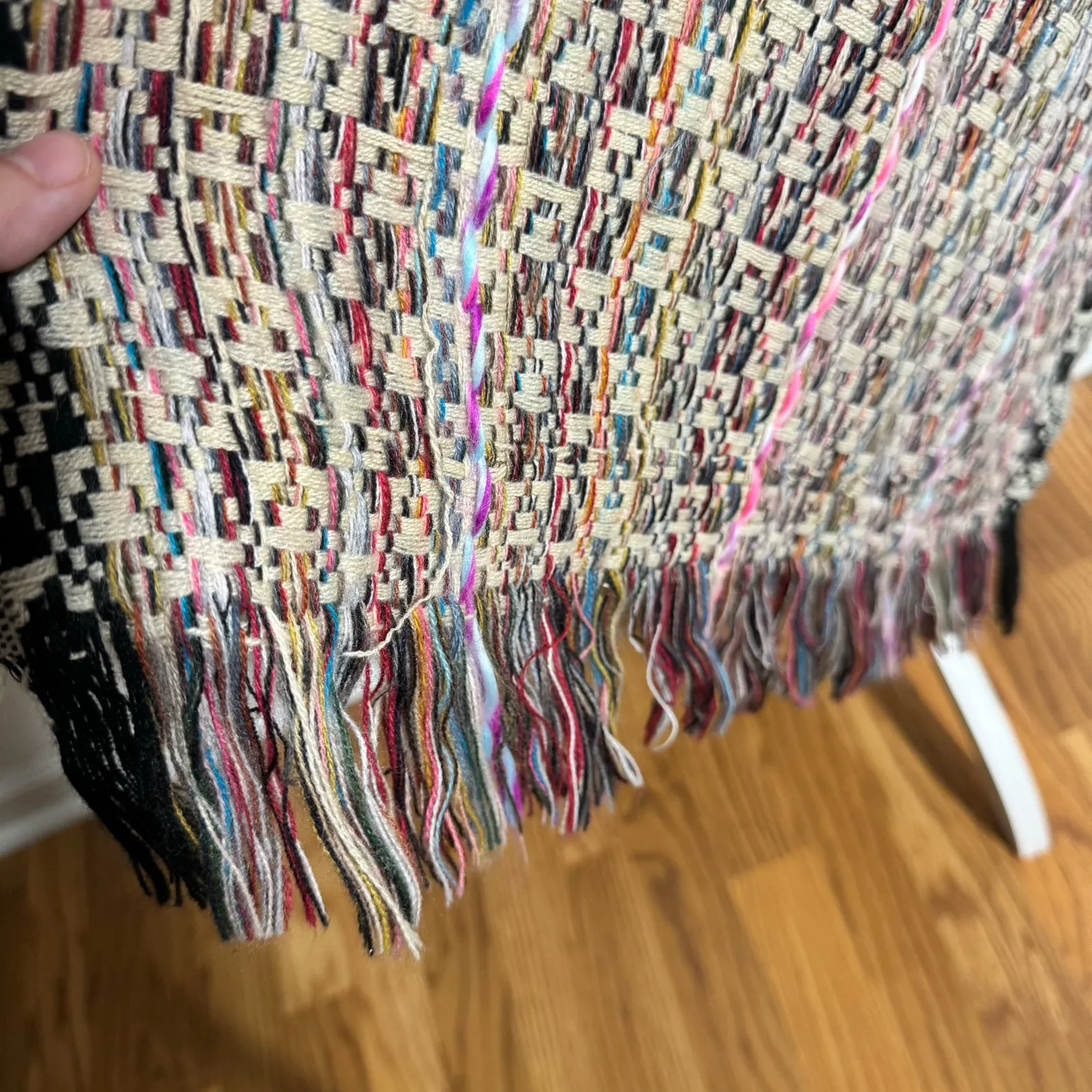 Free People Higher Ground Kimono Women OS Chunky Colorful Knit Boho Cabincore - Image 11