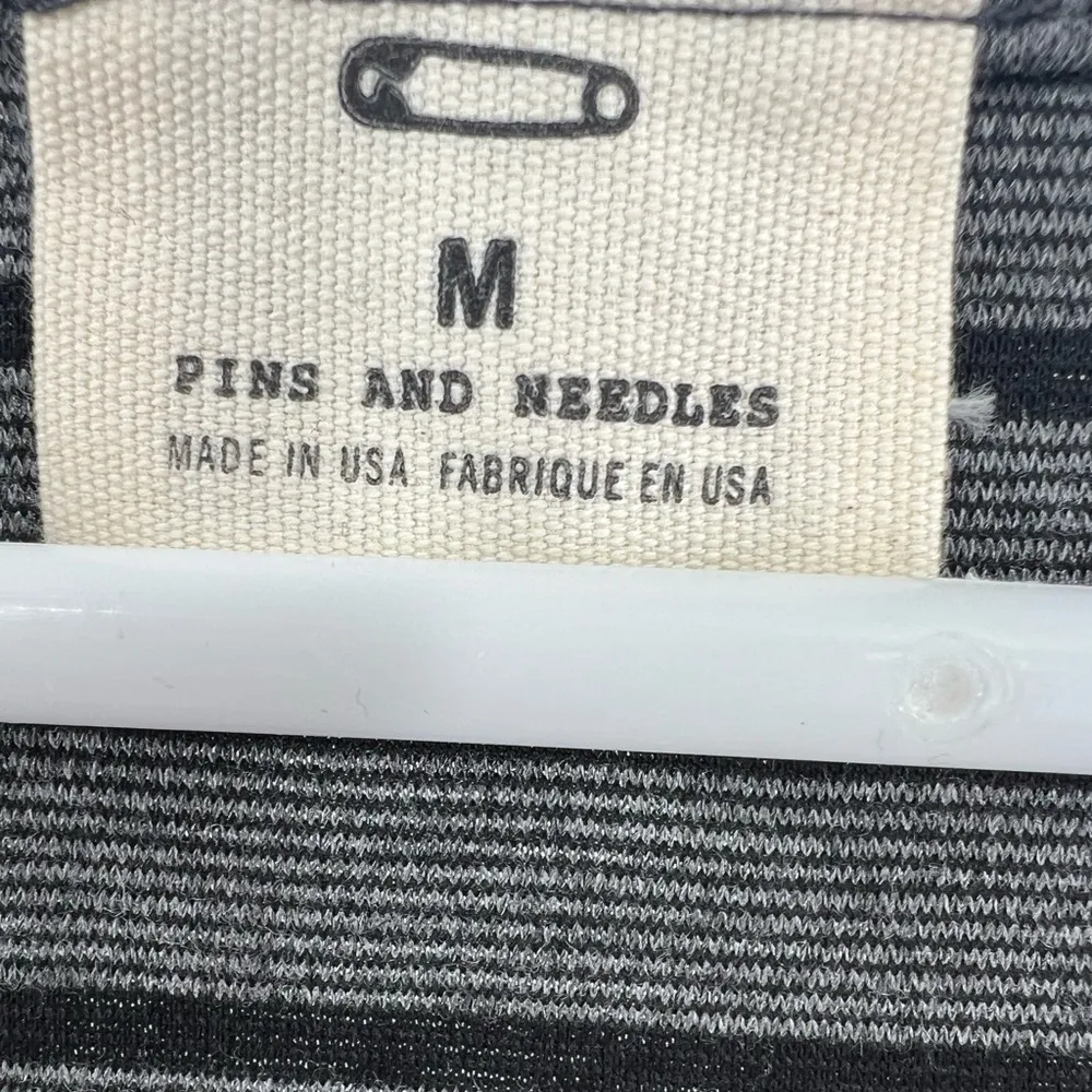 Pins and needles 3/4 sleeve fit and flare skater mini dress M academia striped Gray Size M - Image 4