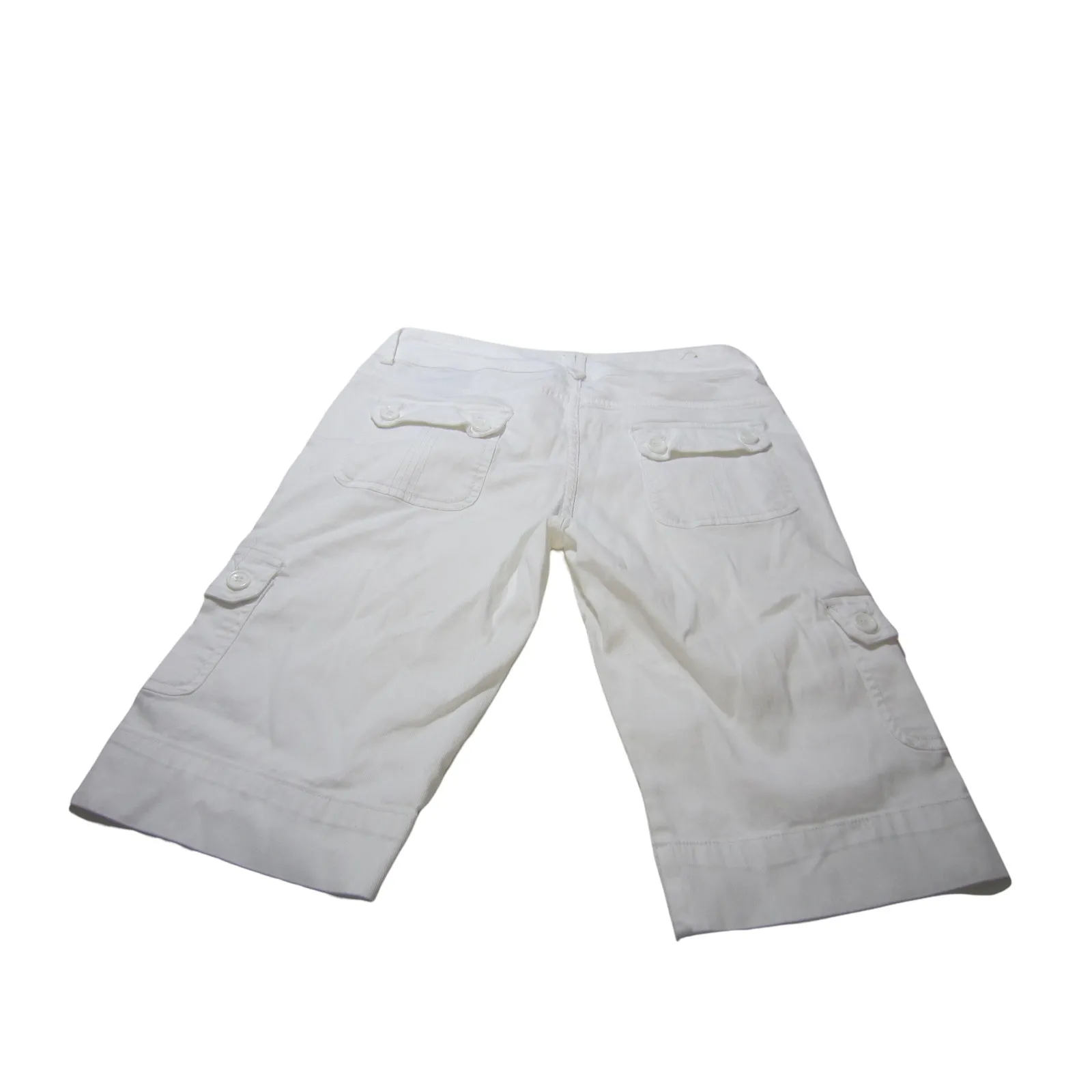 Y2K White Cargo Capri Shorts Clash Size 5 Women’s Stretch - Image 6