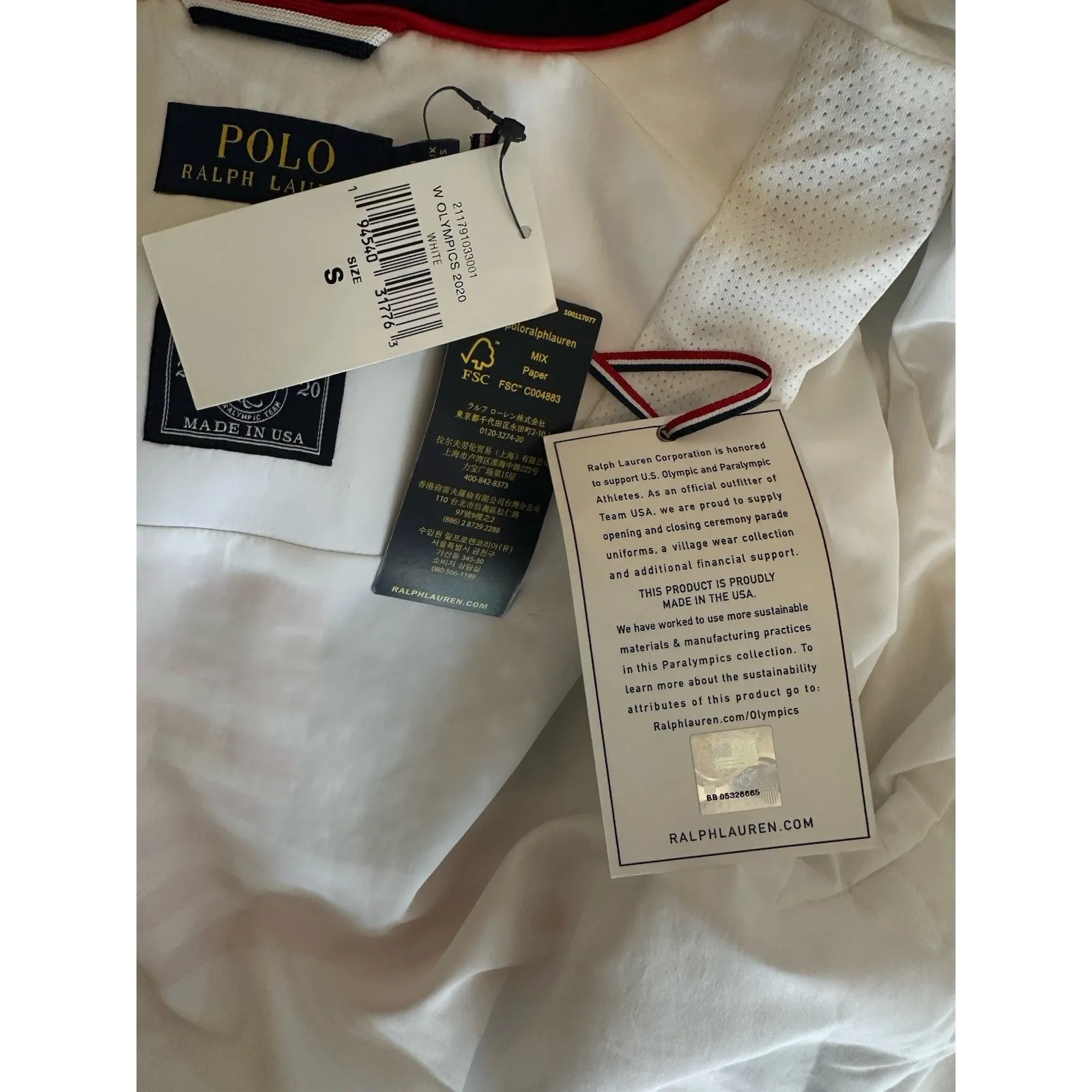 Polo Ralph Lauren Jacket Team USA 2020 Paralympic Packable Hood Womens Small NEW - Image 8