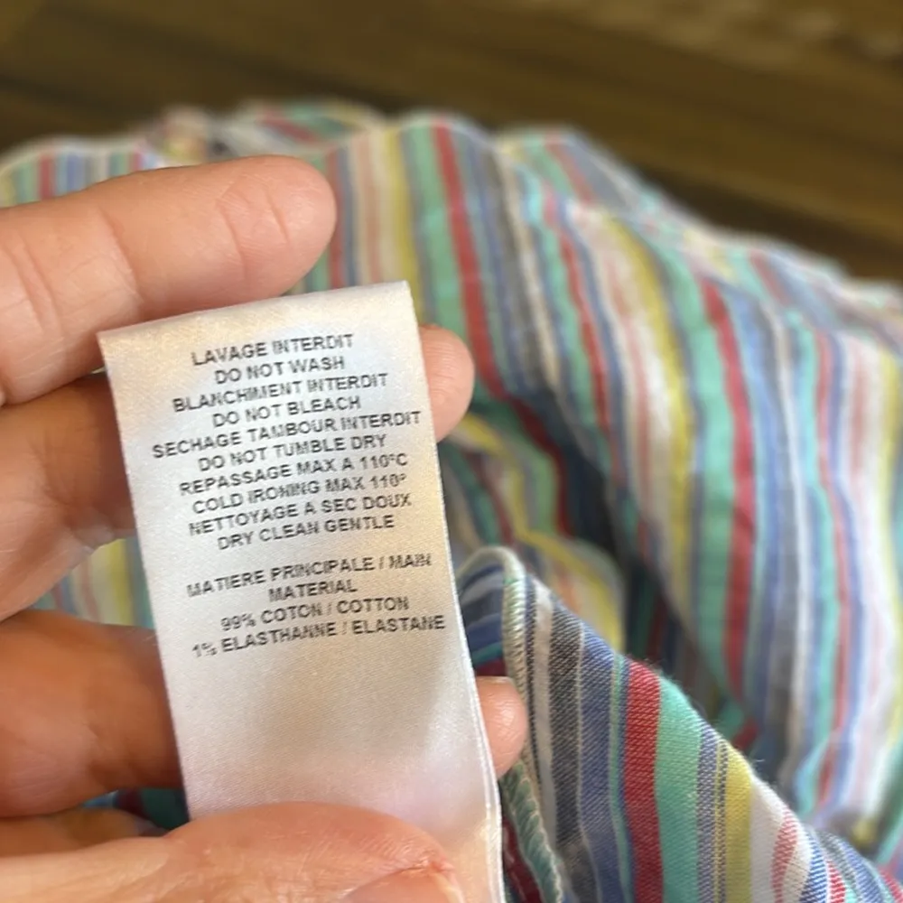 SEE BY CHLOE OFF SHOULDER TOP Bell Sleeves Striped M Cotton Boho Coastal - Image 12