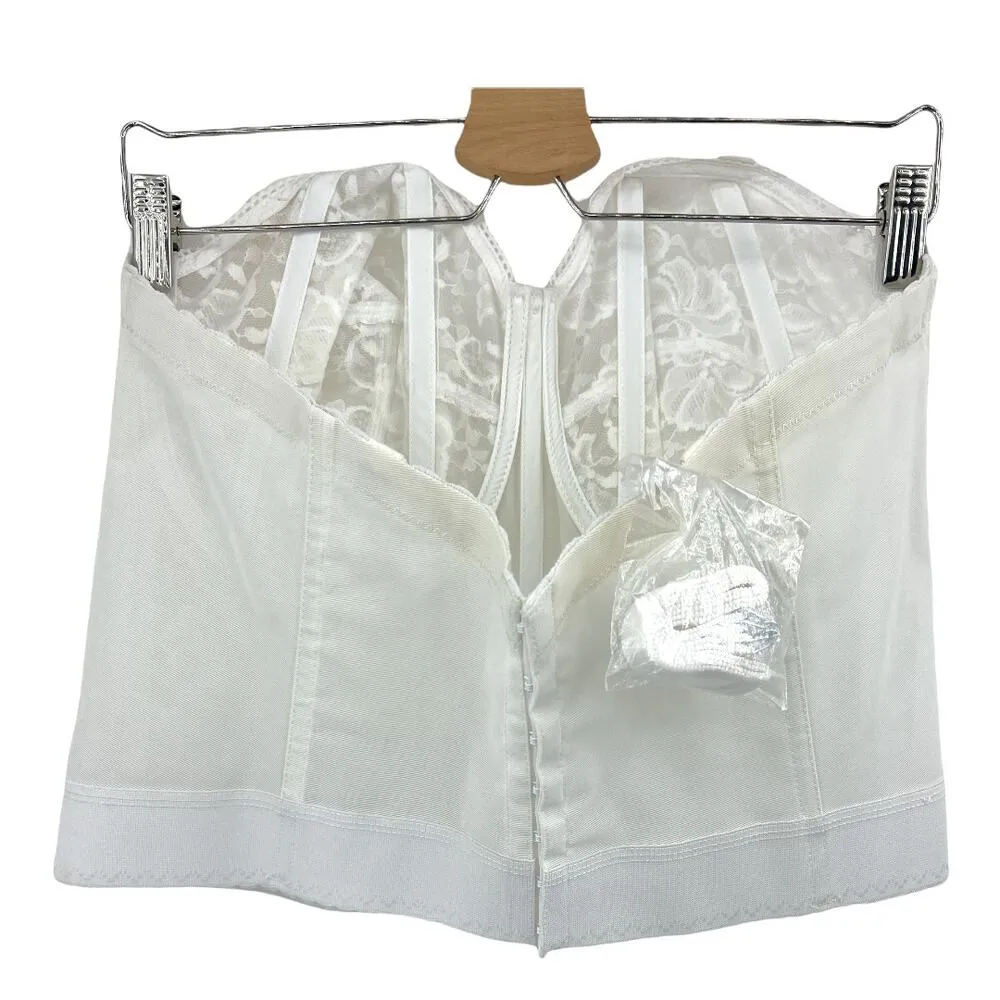 Goddess (46C) American VINTAGE 80s White Lace Long Line Bustier DEADSTOCK 1278 Size undefined - Image 2