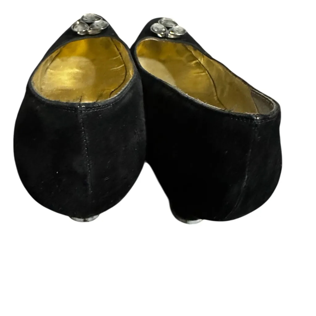 Salvatore Ferragamo Vintage Black Suede Pumps with Gem Embellishments - Image 13