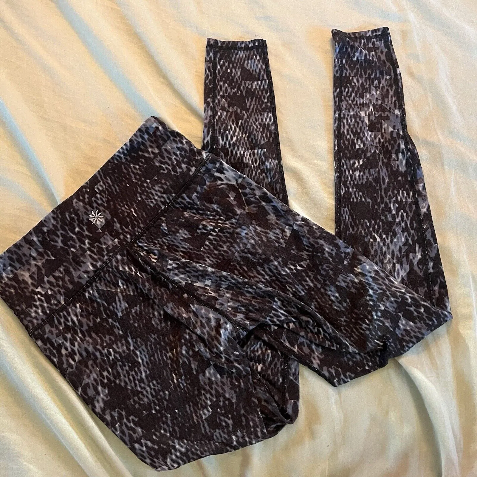 Athleta Chaturanga Womens Leggings XS Cobra Black Gray Full Length High Rise - Image 3