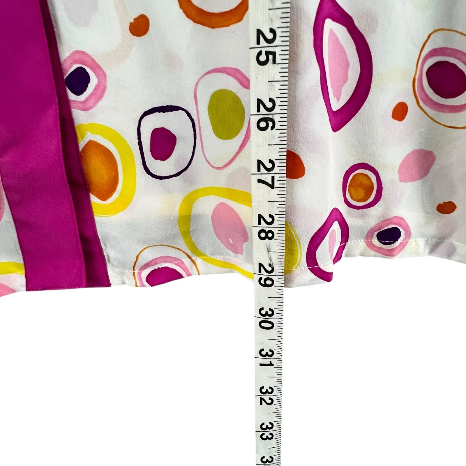 Koos Of Course Vintage Blouse Womens L Pink White Silk Abstract 90s Retro Top Size L - Image 8