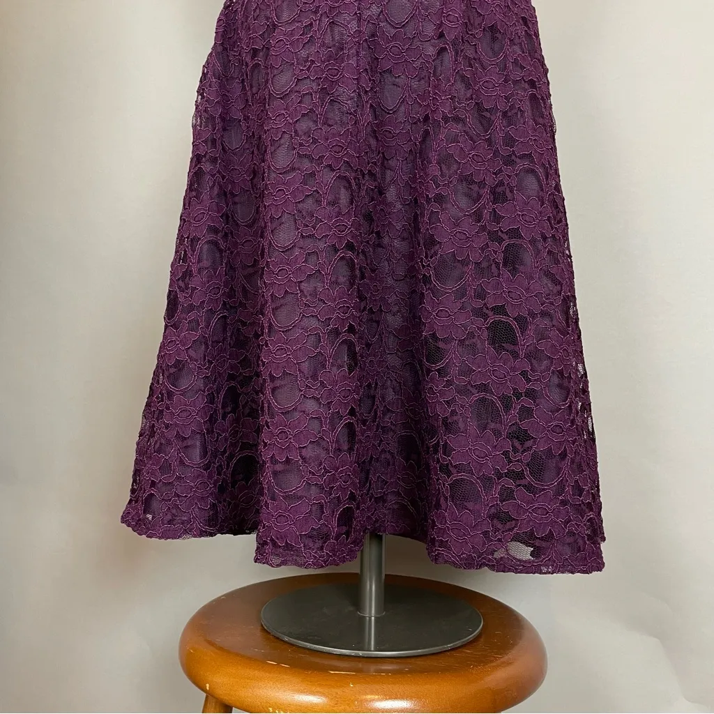 Marina Dress Strapless Lace Plum Purple Wedding Guest Bridesmaid Formal‎ Size 10 - Image 9