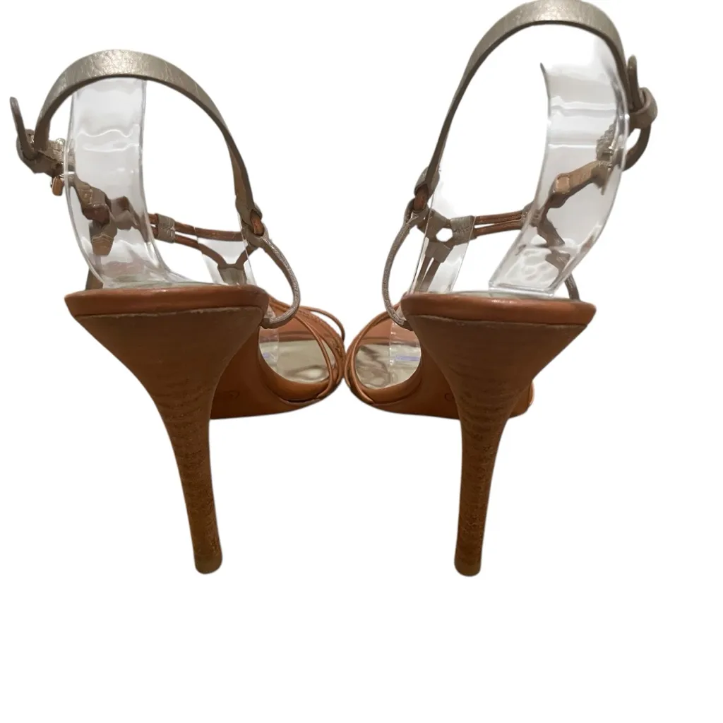 Coach Lana Strappy Slingback Open Toe High Heel Sandals Tan Women’s Size 10 - Image 7