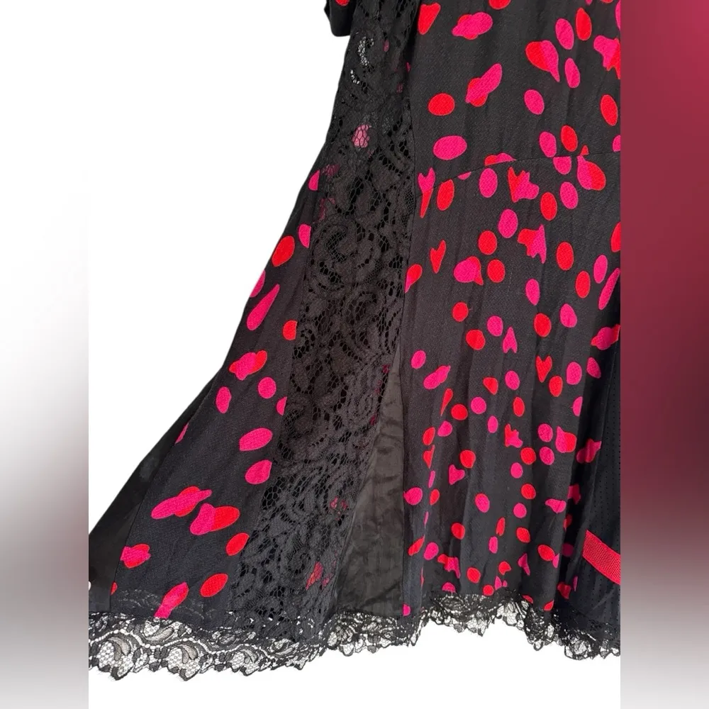 NWT Koché Red and Black Twisting Tee Dress Size 6 - Image 9