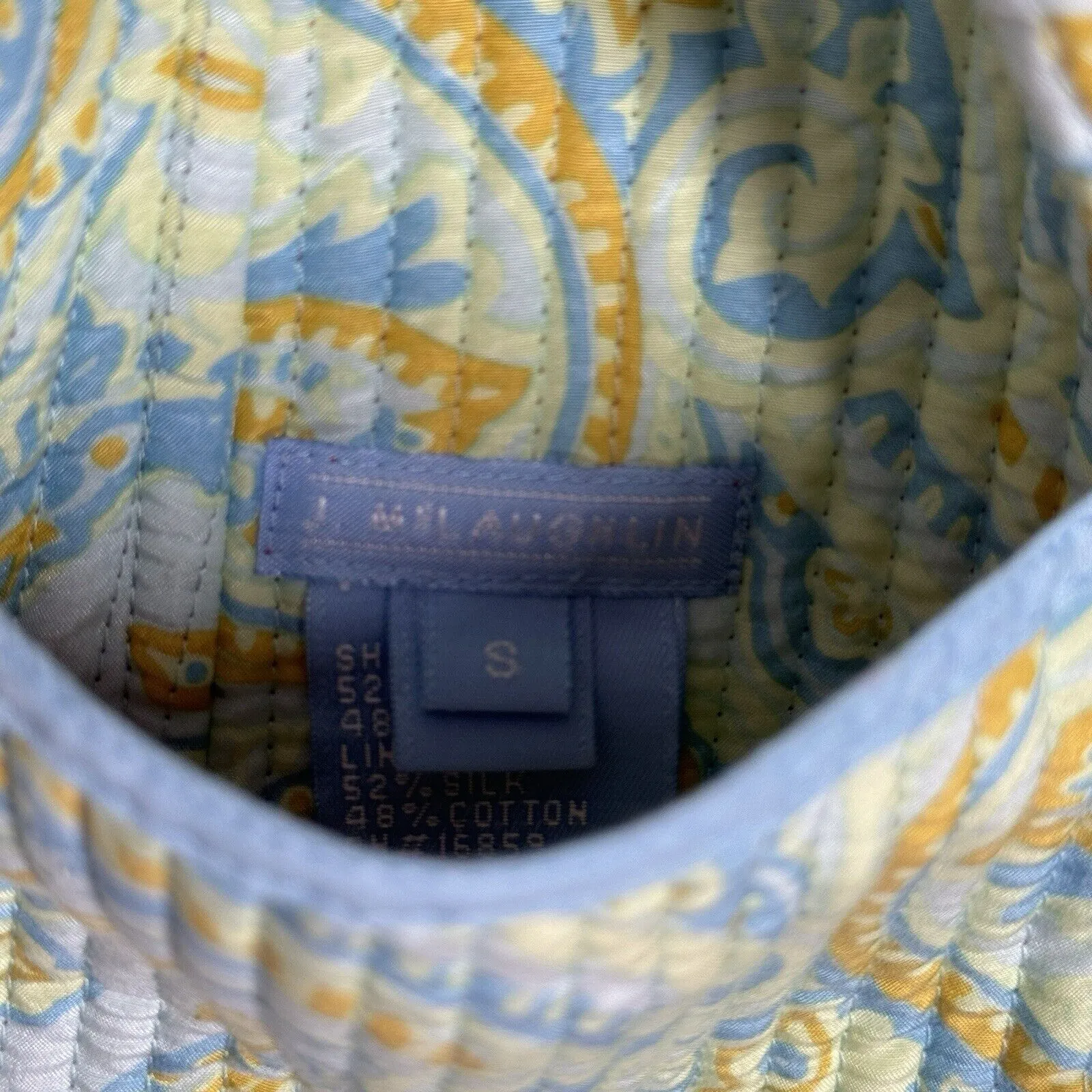 J. McLaughlin Jacket Women Small Green Orange Floral Quilted Boho Granny Grandma - Image 11