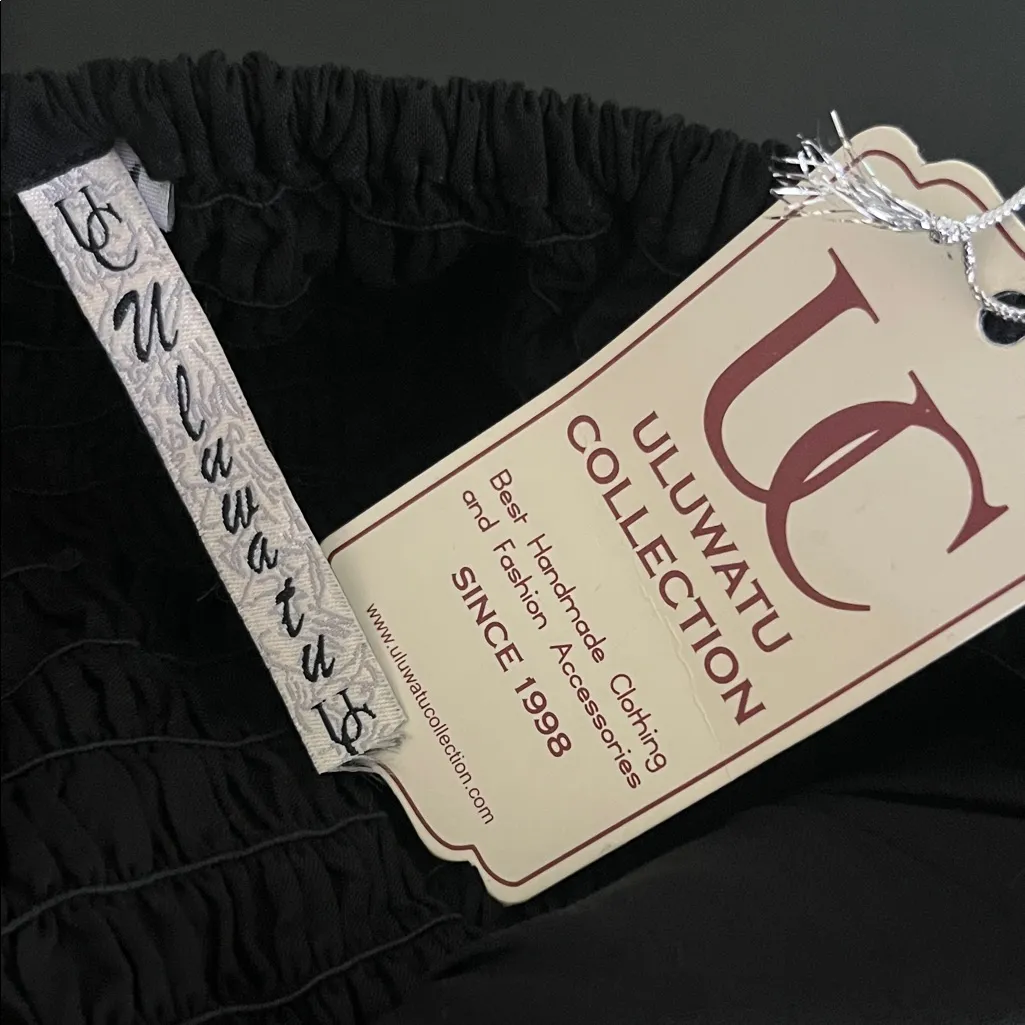 Uluwatu Lace Up Boho Short Set Black Size M - Image 3