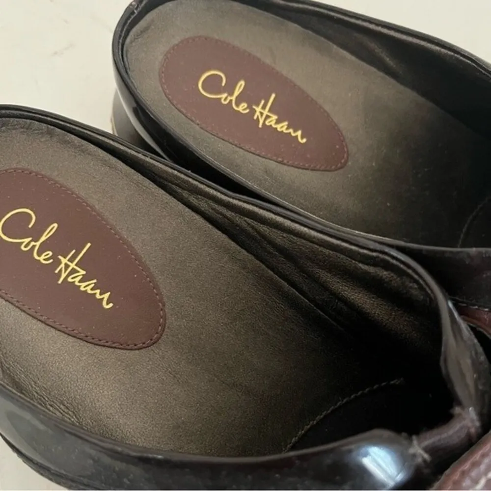 COLE HAAN NIKE AIR Brown Slip On Mules Bria Stitch Size 9.5 - Image 7