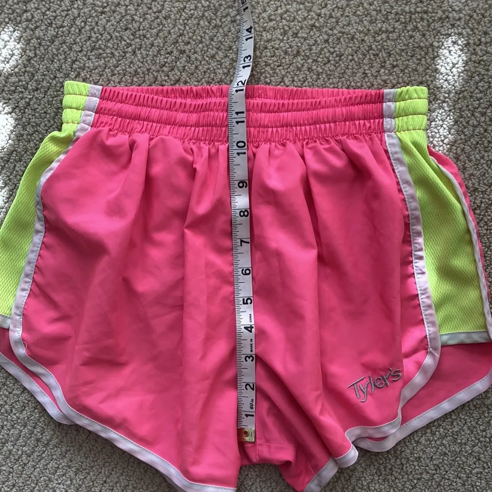 Tyler’s Hot Pink Yellow Athletic Running Shorts Lined Size Small Train Run EUC - Image 10