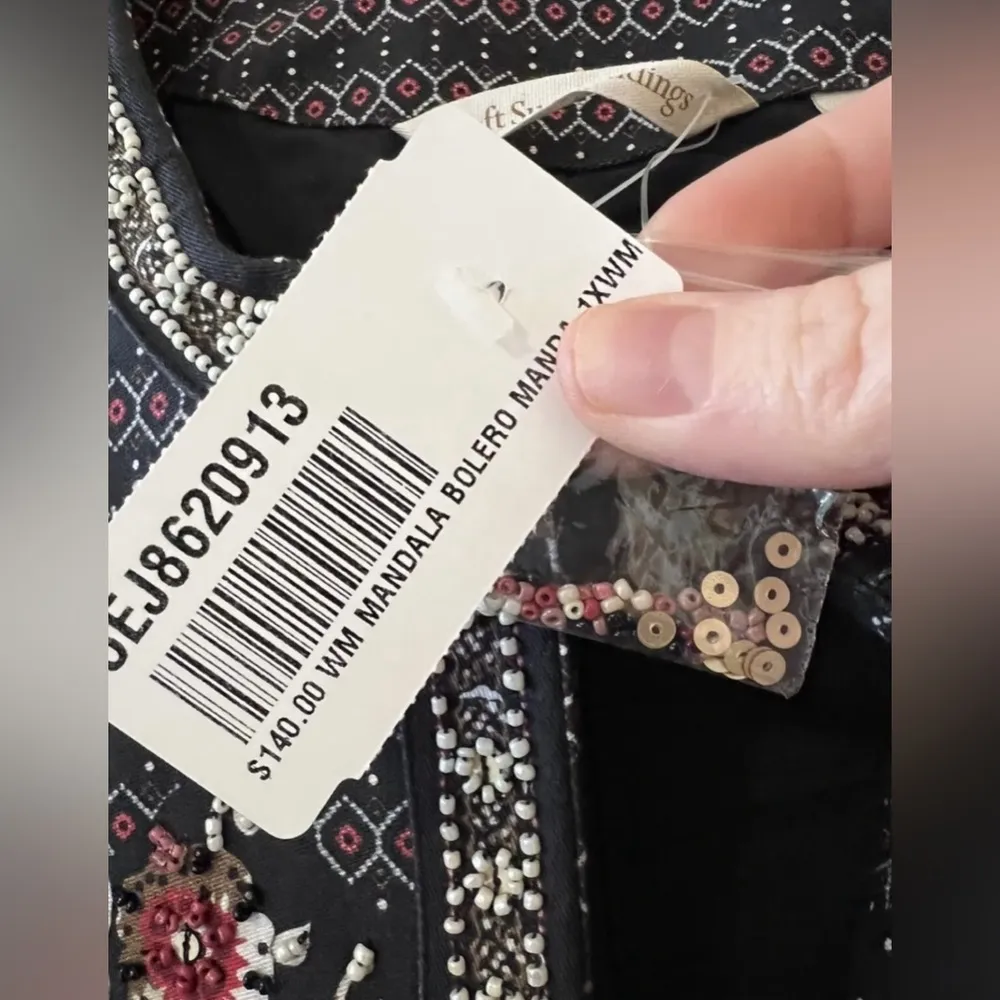 Soft Surroundings Mandala Bolero Long Sleeve Cropped Jacket NWT Beaded Size 1X - Image 10