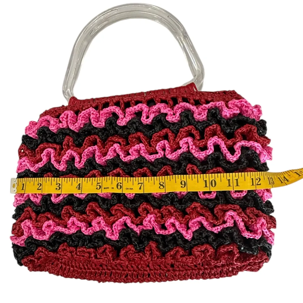 Vintage‎ Plastic Red Pink & Black Purse - Image 5