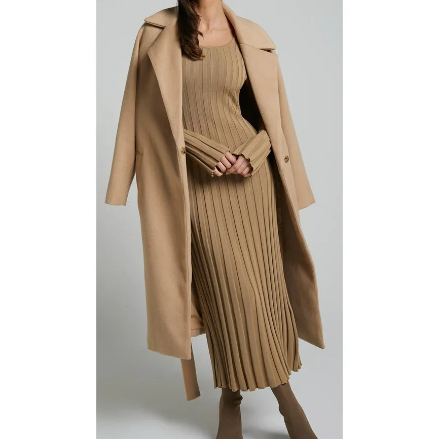 Showpo Blaire Midi Dress Long Sleeve Dress in Roasted Cashew size 10 - Image 7