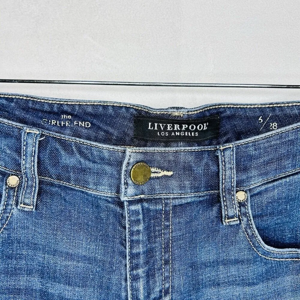 Liverpool The Girlfriend Jeans Mid-Rise Hopkins Size 6/28 (30x29) Stretch - Image 3