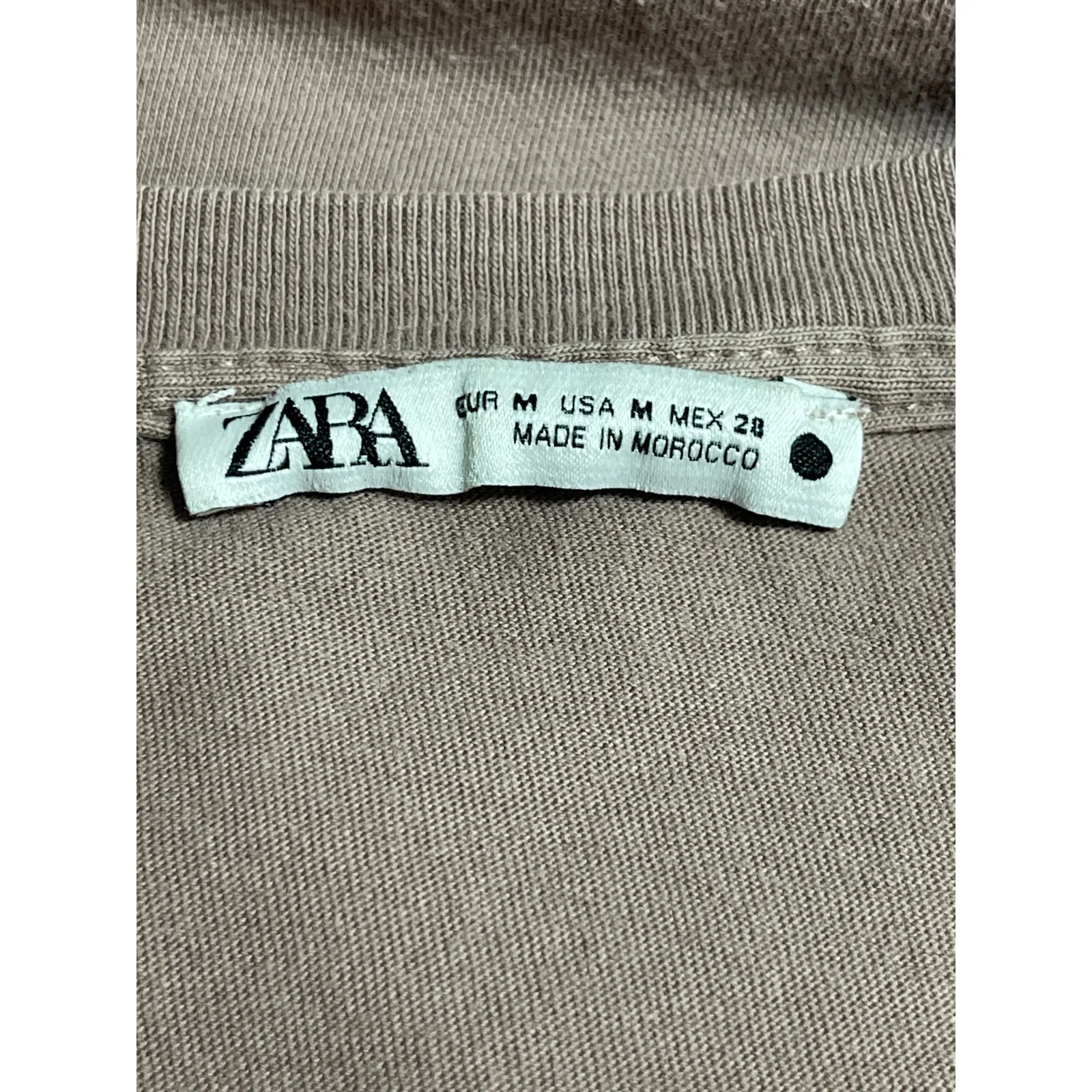 Zara Women's Tan Beige Sleeveless Crew Neck Boxy Muscle Tee Tank Top Size M - Image 3