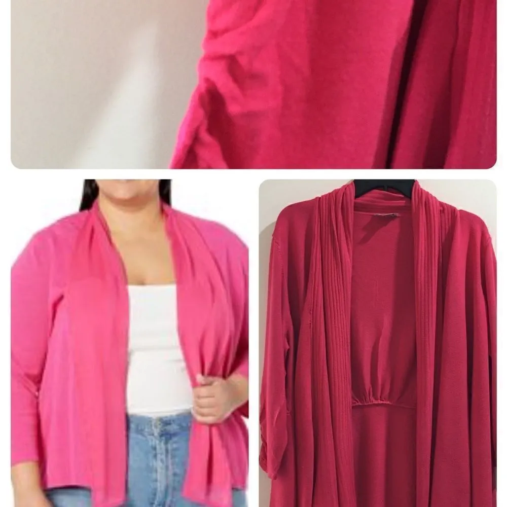 Avenue PLUS SIZE PINK CASCADE CARDIGAN - Image 2