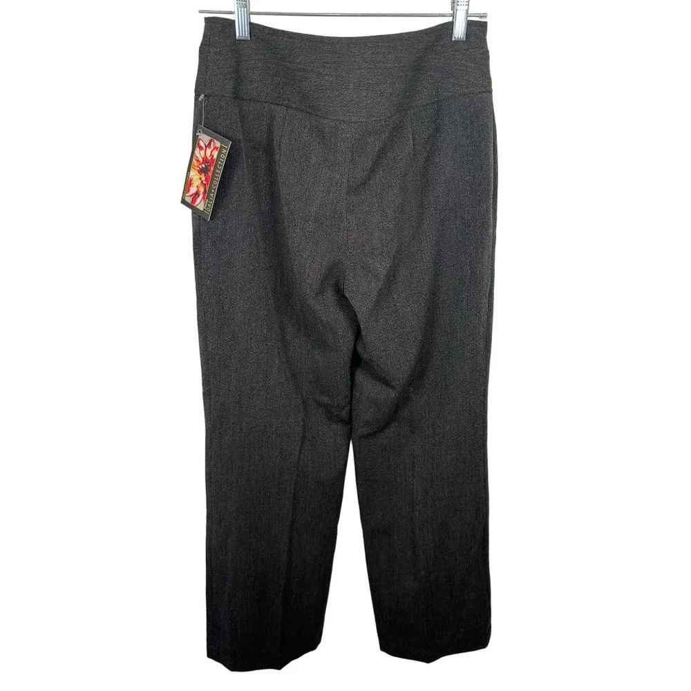 NWT Dalia Collections Womens Pants Size 4 Y2K Gray Zip Slacks Stretch - Image 2