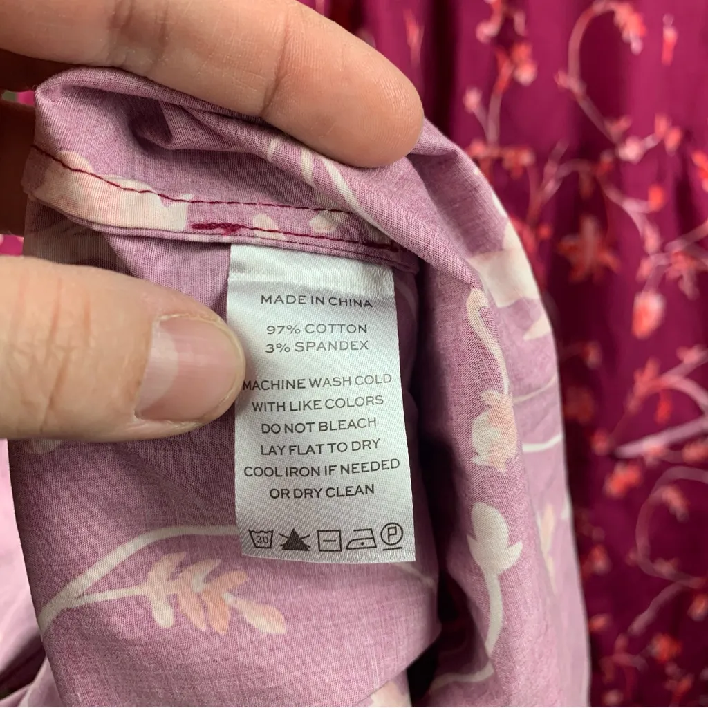 Hill House size 2x Ellie nap dress burgundy botanical red Pink trad cottage boh - Image 12