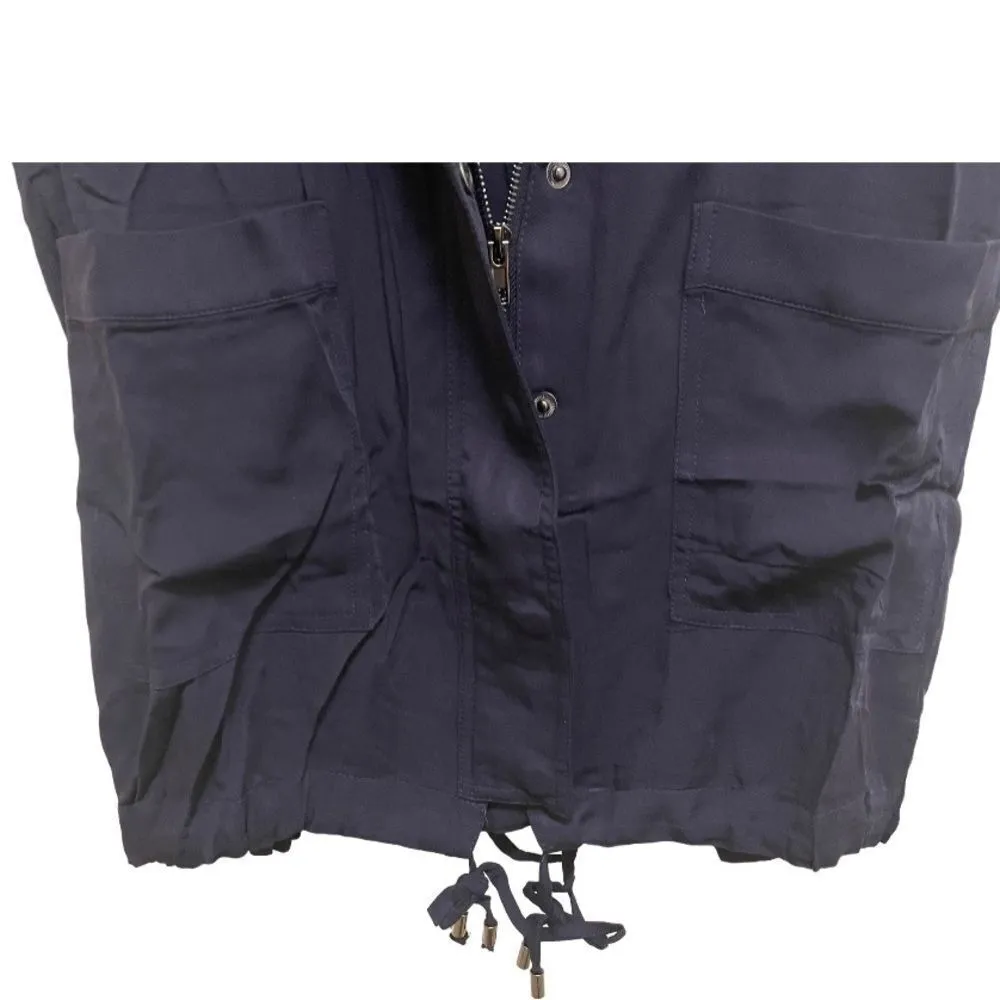 Uniq Distressed Hooded Utility Tunic Jacket Blue - Image 4