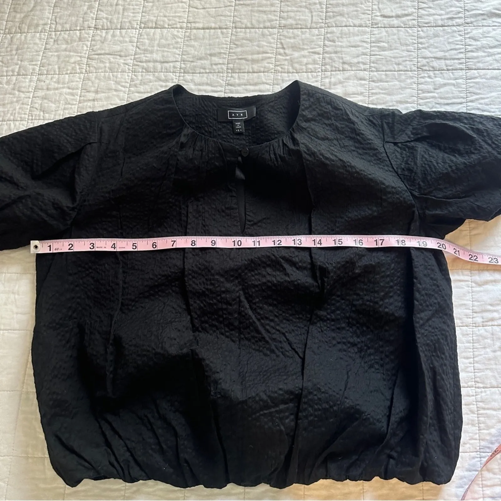 AYR  The Puff Top Blouse Black Large Poplin - Image 7