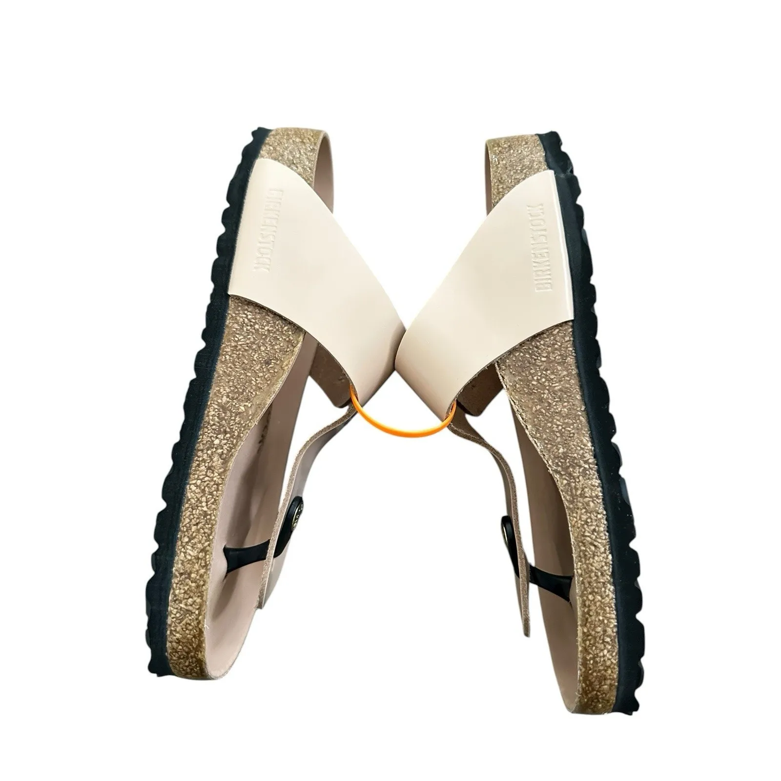 Birkenstock Gizeh Big Buckle Natural Leather Patent High Shine Light Beige EU 37 - Image 8