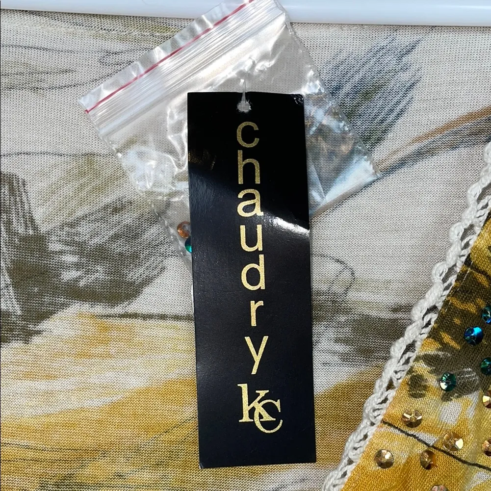 NWT Chaudry Women’s Boho Floral Print Sequins V - Image 10